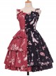 Magic Tea Party Chocolate Rabbit Series Printing Chinese Style Sweet Lolita Sling Dress