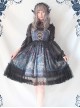 Chandelier Series Ruffle Bowknot Normal Hem Sweet Lolita Lace Sling Dress