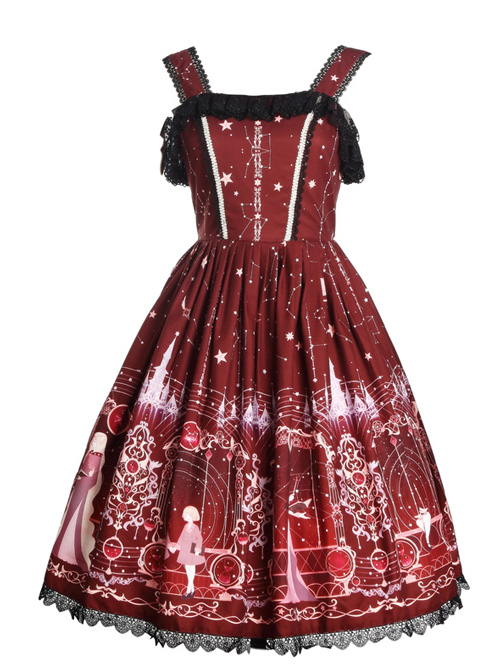 Astrology College Series Printing  JSK Classic Lolita Sling Dress