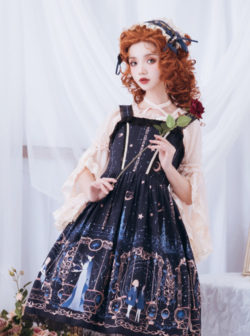 Astrology College Series Printing  JSK Classic Lolita Sling Dress