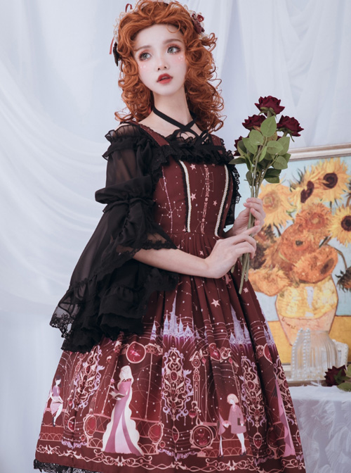 Astrology College Series Printing  JSK Classic Lolita Sling Dress