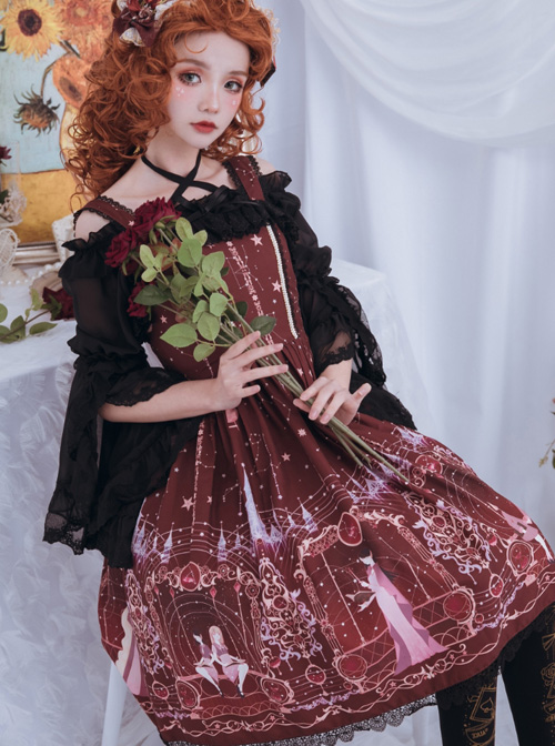 Astrology College Series Printing  JSK Classic Lolita Sling Dress