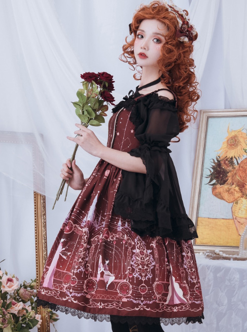 Astrology College Series Printing  JSK Classic Lolita Sling Dress