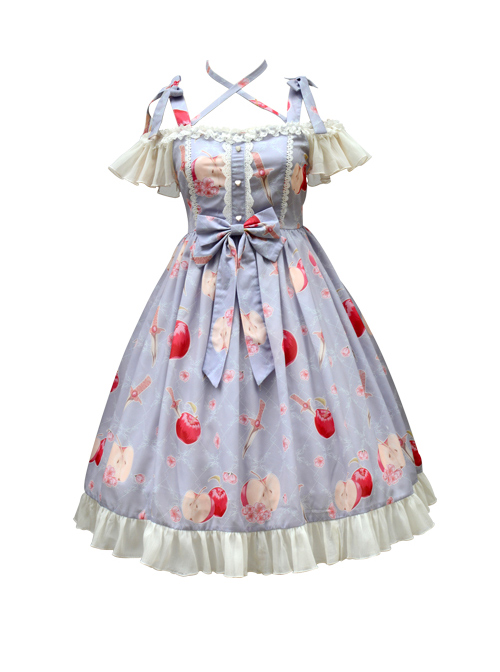 Apples Paradise Series Cute Printing Sweet Lolita Sling Dress