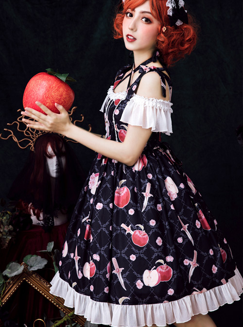 Apples Paradise Series Cute Printing Sweet Lolita Sling Dress