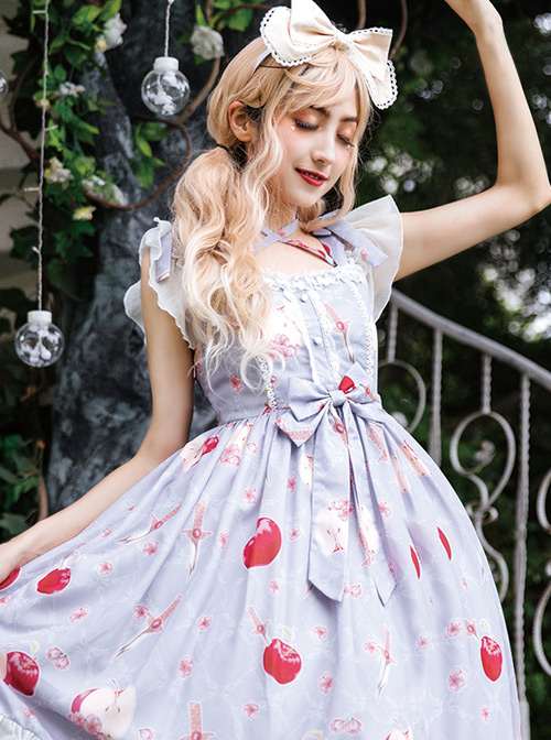 Apples Paradise Series Cute Printing Sweet Lolita Sling Dress