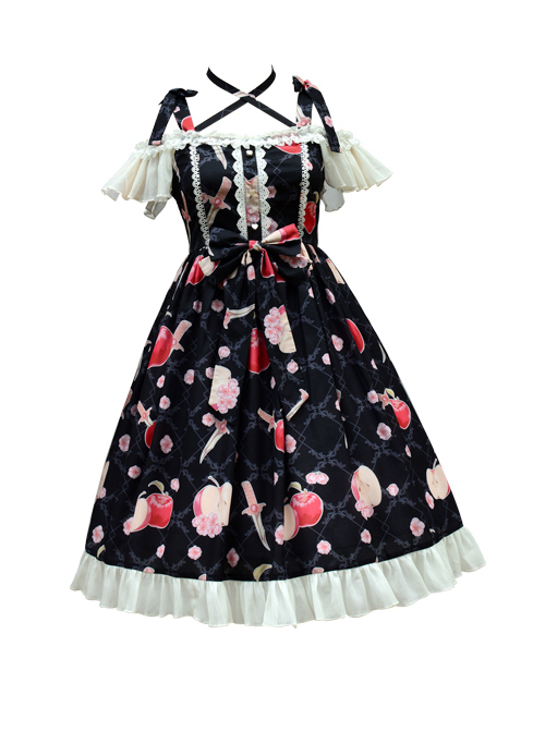 Apples Paradise Series Cute Printing Sweet Lolita Sling Dress