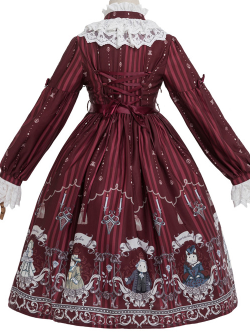 Magic Tea Party Rose Knight Series Classic Lolita Long Sleeve Dress