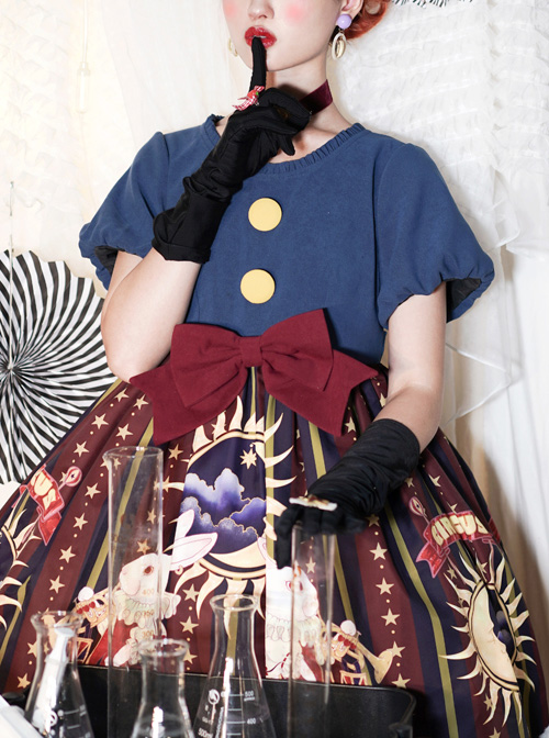 Circus Rabbit Series OP Bowknot Sweet Lolita Short Sleeve Dress