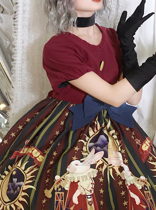 Circus Rabbit Series OP Bowknot Sweet Lolita Short Sleeve Dress