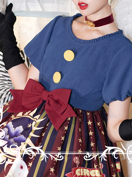 Circus Rabbit Series OP Bowknot Sweet Lolita Short Sleeve Dress