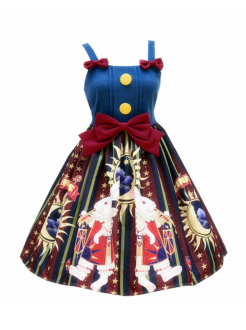 Circus Rabbit Series JSK Bowknot Retro Sweet Lolita Sling Dress