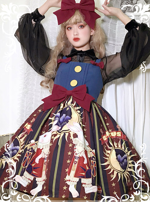 Circus Rabbit Series JSK Bowknot Retro Sweet Lolita Sling Dress