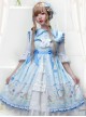 Lemon Duck Series OP Light Blue Pastoral Style Sweet Lolita Lapel Half Sleeve Dress
