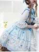 Lemon Duck Series OP Light Blue Pastoral Style Sweet Lolita Lapel Half Sleeve Dress