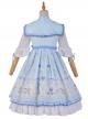 Lemon Duck Series OP Light Blue Pastoral Style Sweet Lolita Lapel Half Sleeve Dress