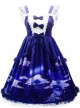 Dream Of Cloud Whale Series JSK Bowknot Navy Blue Sweet Lolita Sling Dress