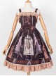 Sleeping Clock Series JSK Ruffle Brown Classic Lolita Sling Dress