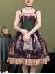 Sleeping Clock Series JSK Ruffle Brown Classic Lolita Sling Dress