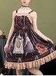 Sleeping Clock Series JSK Ruffle Brown Classic Lolita Sling Dress