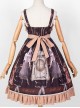 Sleeping Clock Series JSK Ruffle Brown Classic Lolita Sling Dress