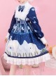 Ice Bear Island Series OP Bowknot Blue Classic Lolita Long Sleeve Dress