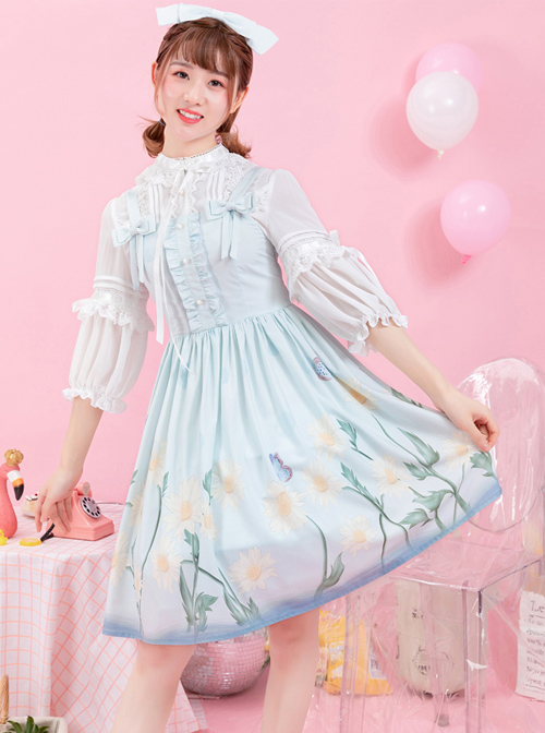 Daisy Series JSK Printing Bowknot Sweet Lolita Sling Dress