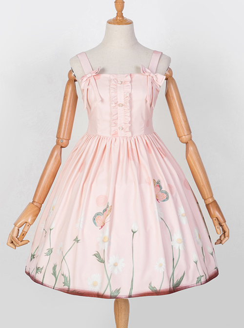 Daisy Series JSK Printing Bowknot Sweet Lolita Sling Dress