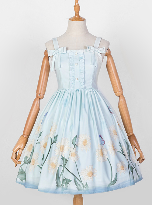 Daisy Series JSK Printing Bowknot Sweet Lolita Sling Dress