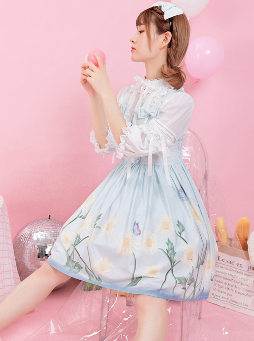 Daisy Series JSK Printing Bowknot Sweet Lolita Sling Dress