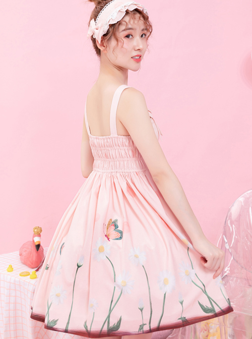 Daisy Series JSK Printing Bowknot Sweet Lolita Sling Dress