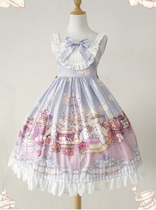 Lunch Tea Rabbit Series JSK Small High Waist Sweet Lolita Sling Dress