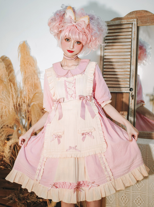 Sweet Cream Series OP Doll Collar Classic Lolita Short Lolita Dress