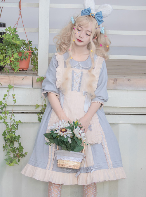 Sweet Cream Series OP Doll Collar Classic Lolita Short Lolita Dress