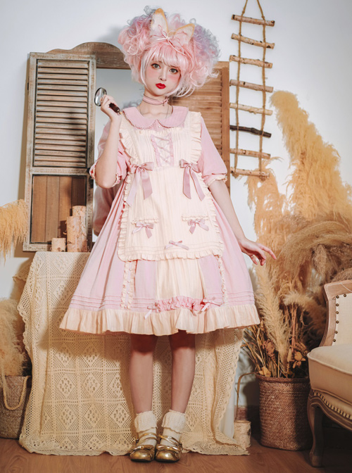 Sweet Cream Series OP Doll Collar Classic Lolita Short Lolita Dress