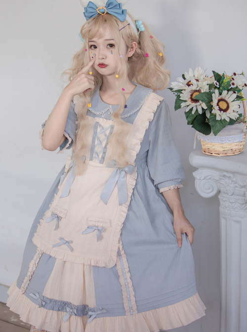 Sweet Cream Series OP Doll Collar Classic Lolita Short Lolita Dress
