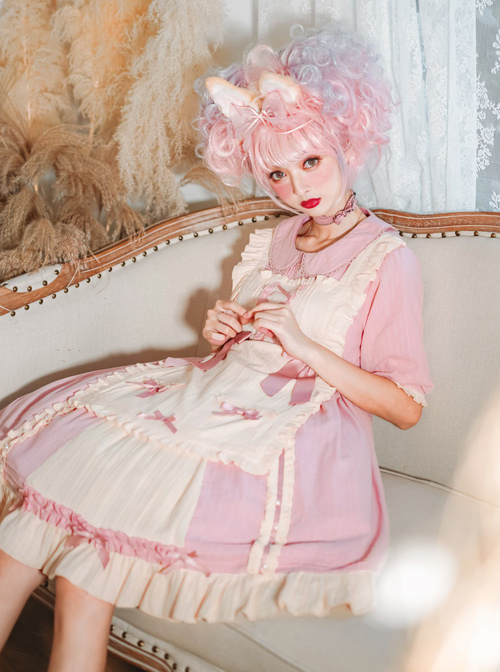 Sweet Cream Series OP Doll Collar Classic Lolita Short Lolita Dress