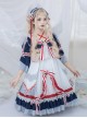 Snow White Series OP Navy Palace Style Classic Lolita Short Sleeve Dress