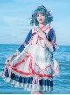 Snow White Series OP Navy Palace Style Classic Lolita Short Sleeve Dress