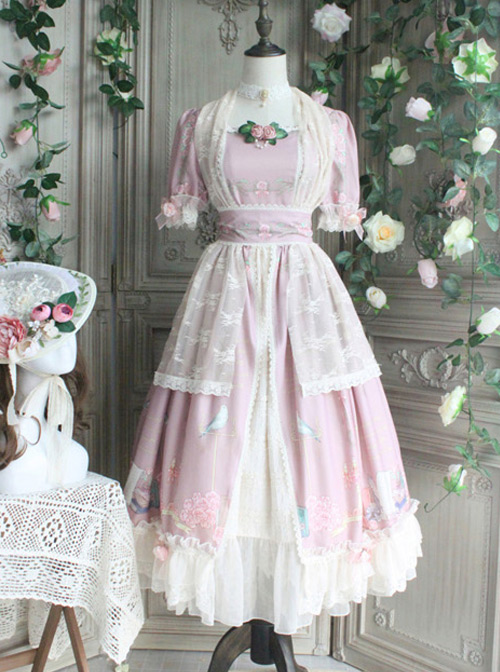 The Poetry Of Roses Series Elegant Classic Lolita Short Sleeves Long Dress