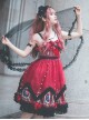 The Split Love Series Rose Gothic Lolita Red Sling Dress