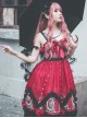 The Split Love Series Rose Gothic Lolita Red Sling Dress