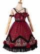 The Split Love Series Rose Gothic Lolita Red Sling Dress