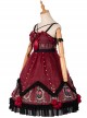 The Split Love Series Rose Gothic Lolita Red Sling Dress