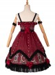 The Split Love Series Rose Gothic Lolita Red Sling Dress