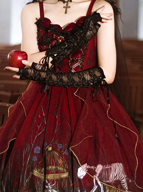 Decaying Forest Series JSK Retro Gothic Lolita Sling Dress