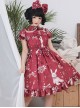 Magic Tea Party Chocolate Rabbit Series OP Lapel Sweet Lolita Short Sleeve Dress