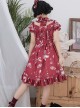 Magic Tea Party Chocolate Rabbit Series OP Lapel Sweet Lolita Short Sleeve Dress