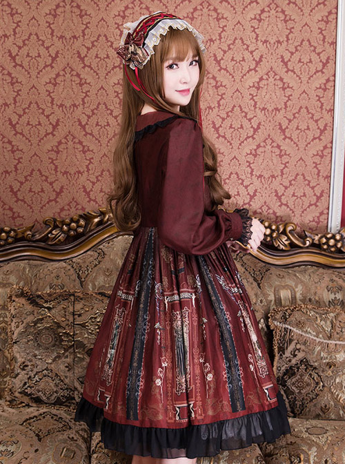 Ancient Castle Elf Series Doll Collar Elegant Retro Classic Lolita Long Sleeve Dress