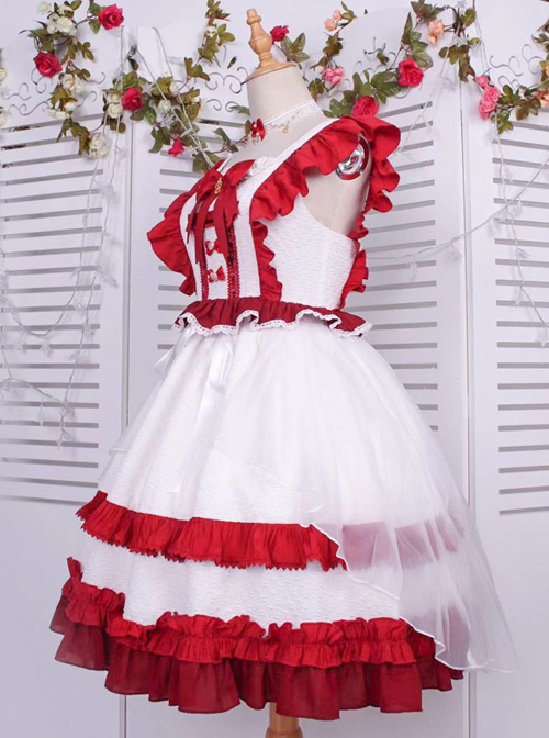 Sweet Tea Tale Series Ruffle Sweet Lolita Little Flying Sleeve Dress